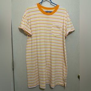 Orange Striped T-Shirt Dress - Time and Tru - Size XL